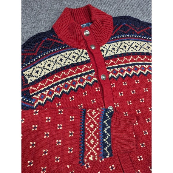 Polo Ralph Lauren Sweater Mens XXL 2XL Fair Isle Buffalo Nickel Button‎ Cardigan - Picture 1 of 9